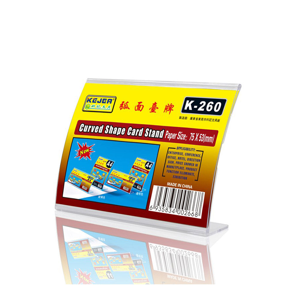 Desk Label K260 - Acrylic Curved Shape Card Stand (4831141920868) Desk Label K260 - Acrylic Curved Shape Card Stand (4831141920868)